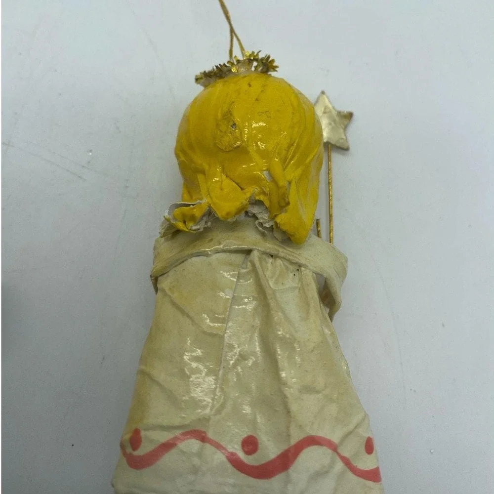 Vintage Paper Mache Angel Ornaments set‎ of Two